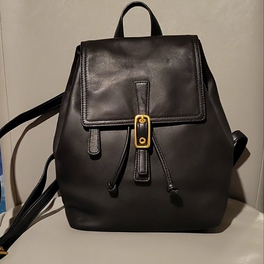 COACH Vintage Legacy Handcrafted Leather Black Backpack Day Bag Purse Authentic